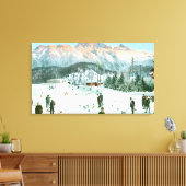 スイスでのカーリング キャンバスプリント (インサイチュ (リビング))