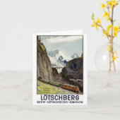 スイスでのヴィンテージ鉄道の休暇 カード (黄色い花)