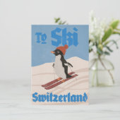 スイスでスキーを楽しむ 招待状 (スタンド正面)