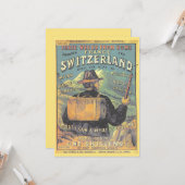 スイスとアルプスのヴィンテージ旅行ガイド カード (正面/裏面インサイチュ)