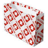 スイスとスイスの国旗を名前で並べたもの ラージペーパーバッグ (裏面アングル)