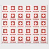 スイスとスイスの国旗 ラッピングペーパー (フラット)