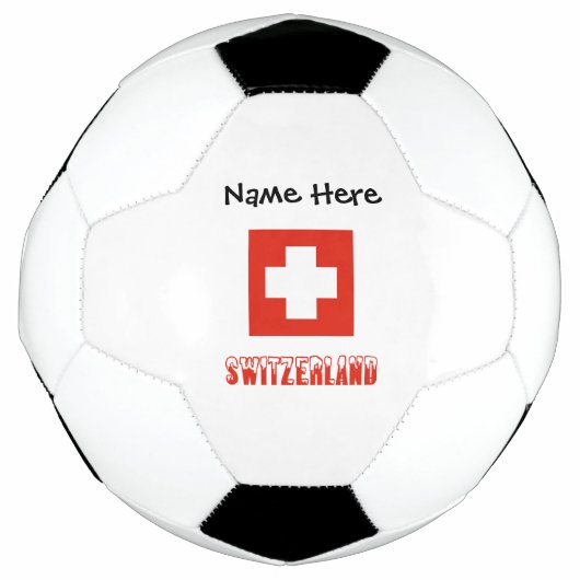 スイスとスイス国旗のカスタマイズ商品 サッカーボール (正面)