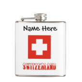 スイスとスイス国旗のカスタマイズ商品 フラスク (正面)