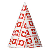 スイスとスイス国旗のタイル貼り パーティーハット (裏面)