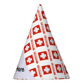 スイスとスイス国旗のタイル貼り パーティーハット (右)