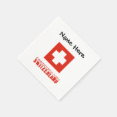 スイスとスイス国旗の名前 スタンダードカクテルナプキン (角)