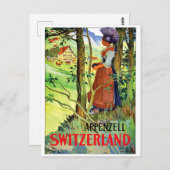スイスのアペンツェル出身の女性 ポストカード (正面/裏面)