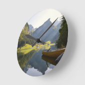 スイスのアルパインマウンテンレイク ラウンド壁時計 (傾斜)