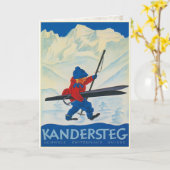 スイスのアルプスからのヴィンテージの挨拶状 カード (黄色い花)