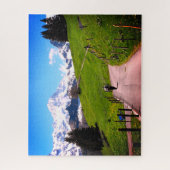 スイスのアルプスで歩くこと ジグソーパズル (縦)