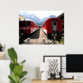 スイスのアルプスのエンゲルバーグで列車 ポスター (ホームオフィス)