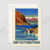 スイスのアルプスのヴィンテージ旅行ポスター ポストカード (正面/裏面)