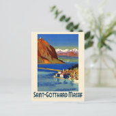 スイスのアルプスのヴィンテージ旅行ポスター ポストカード (スタンド正面)