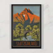 スイスのアルプスのヴィンテージ旅行ポスター ポストカード (正面)