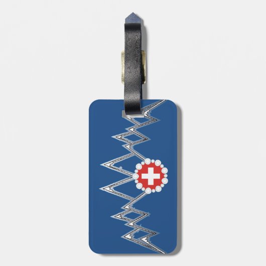 スイスのアルプスの荷物のラベル ラゲッジタグ (裏面縦)