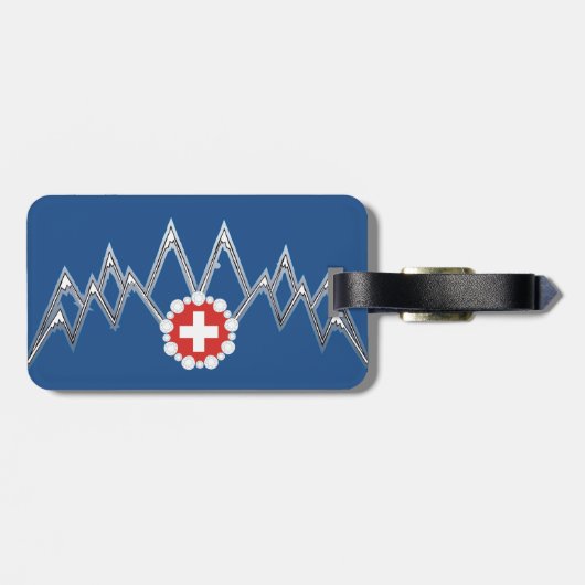 スイスのアルプスの荷物のラベル ラゲッジタグ (裏面横)