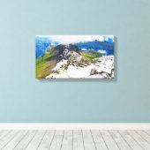 スイスのアルプスの道 キャンバスプリント (インサイチュ (ウッドフロア))