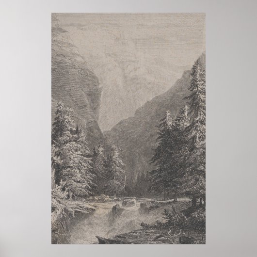 スイスのアルプスの風景アート ポスター (正面)