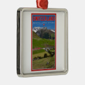 スイスのアルプスを通した列車の乗車 メタルオーナメント (右)