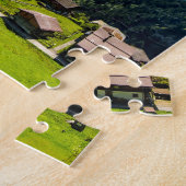 スイスのアルプス-スイス連邦共和国のGimmelwald ジグソーパズル (側面)