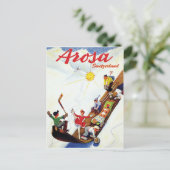 スイスのアロサでスキー ポストカード (スタンド正面)