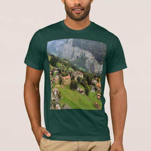 スイスのイメージ- MannlichenからのWengen Tシャツ (正面)