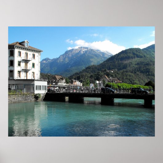 スイスのインターラーケンに橋を架ける ポスター (正面)