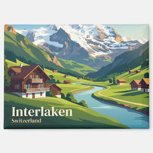 スイスのインターラーケン マグネット (正面)