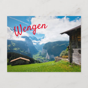 スイスのウェンゲンの風景 ポストカード