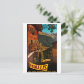 スイスのウォリスにログキャビン ポストカード (スタンド正面)