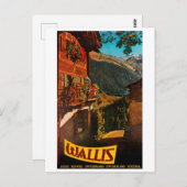 スイスのウォリスにログキャビン ポストカード (正面/裏面)