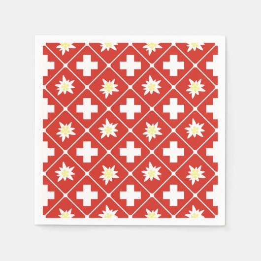 スイスのエーデルワイス様式 スタンダードカクテルナプキン (正面)