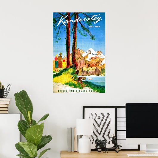 スイスのカンデルステグでキャンプをする ポスター (ホームオフィス)