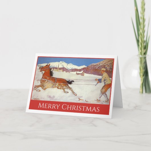 スイスのクリスマスとヴィンテージ旅行 シーズンカード (正面)