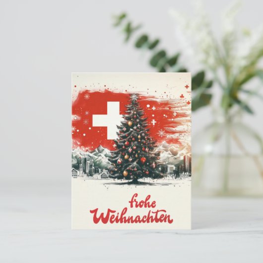 スイスのクリスマスポストカード シーズンポストカード (スタンド正面)