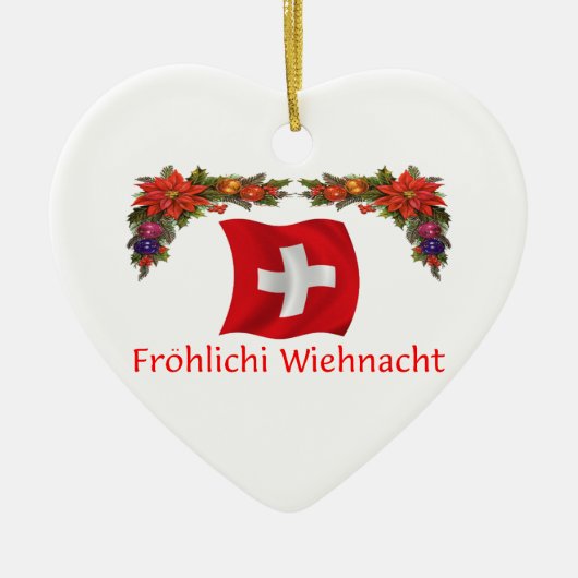 スイスのクリスマス セラミックオーナメント (正面)
