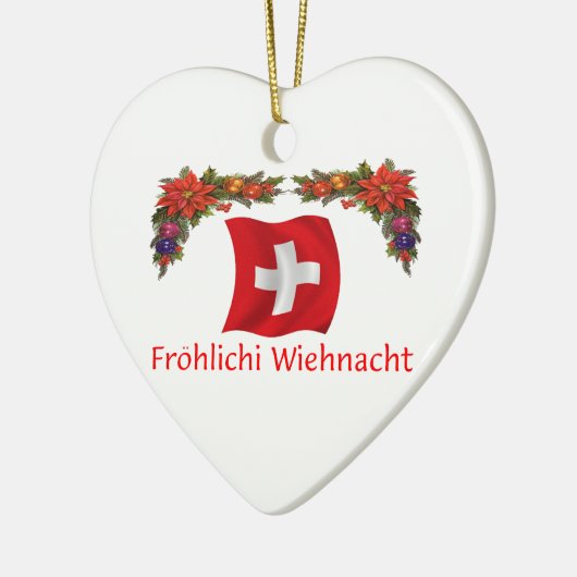 スイスのクリスマス セラミックオーナメント (左)