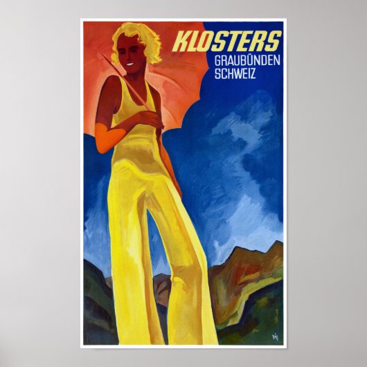 スイスのグラウブンデンヴィンテージのポスターを復元 ポスター (正面)