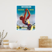 スイスのゴルフをする女性、Lenzerheide、Valbella ポスター (キッチン)