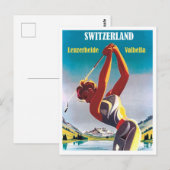 スイスのゴルフをする女性、Lenzerheide、Valbella ポストカード (正面/裏面)