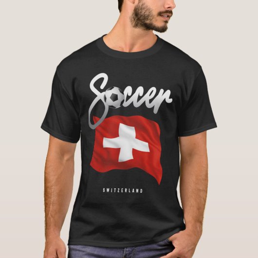 スイスのサッカー – スイス国旗 Tシャツ (正面)