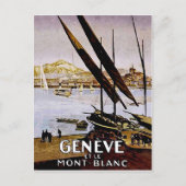スイスのジュネーブ湖の海岸 ポストカード (正面)