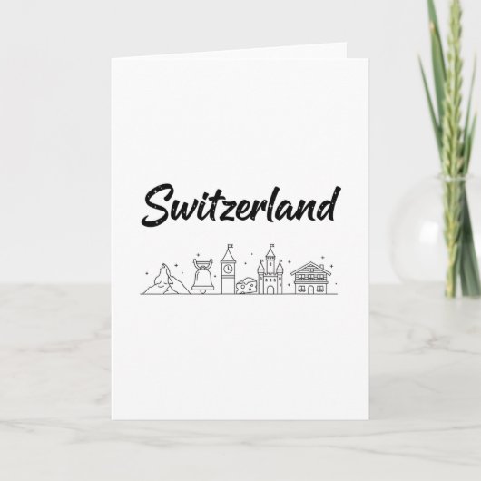 スイスのスカイライン 旅行 休暇 ファッション カード (正面)