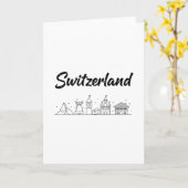 スイスのスカイライン 旅行 休暇 ファッション カード (黄色い花)