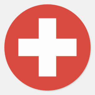 スイスのステッカー国旗 ラウンドシール