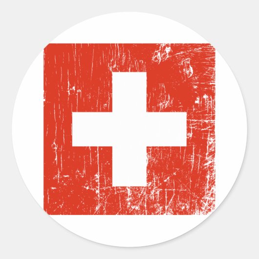 スイスのステッカー ラウンドシール (正面)