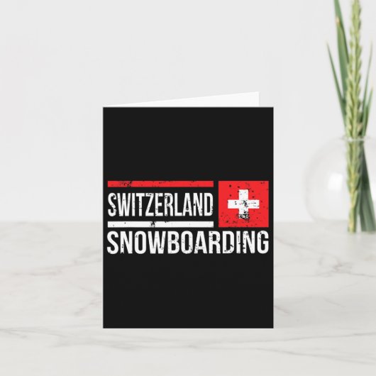 スイスのスノーボードスイス国旗のレースハーフパイプ カード (正面)
