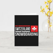 スイスのスノーボードスイス国旗のレースハーフパイプ カード (黄色い花)