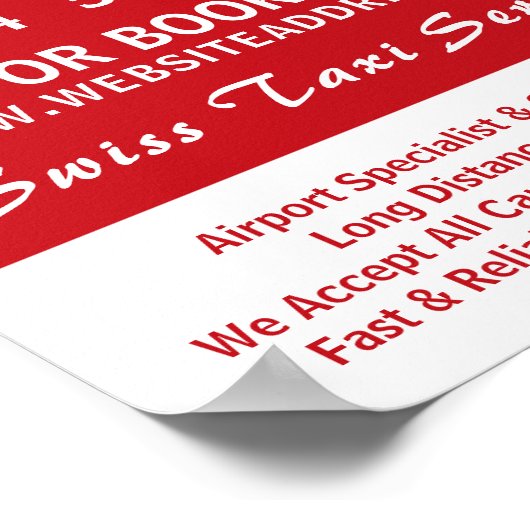 スイスのタクシー会社広告国旗 ポスター (角)